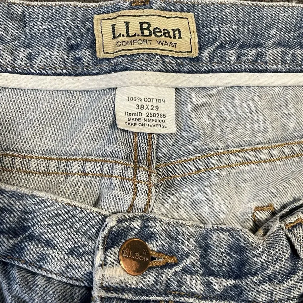 LL Bean Comfort Waist Jeans Relaxed Straight Medium Wash Men's Size‎ 38 X 29